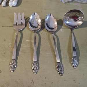 Oneidacraft Nordic Crown Deluxe Stainless Serving Set 4 pc POOS
